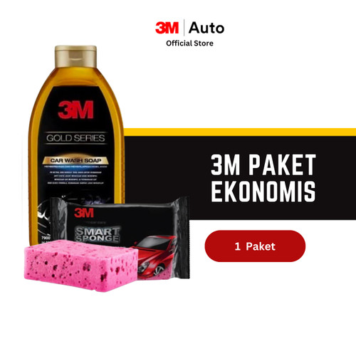 3M Paket Ekonomis Shampo dan Spons Cuci Mobil - Car Wash & Smart Spons