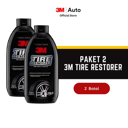 Paket 2 Botol - 3M 79042 Tire Restorer 350 ml. (Semir Ban 3M)