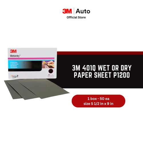 3M 401Q Wet or Dry Paper Sheet, grade: P1200, size: 5 1/2 in x 9 in