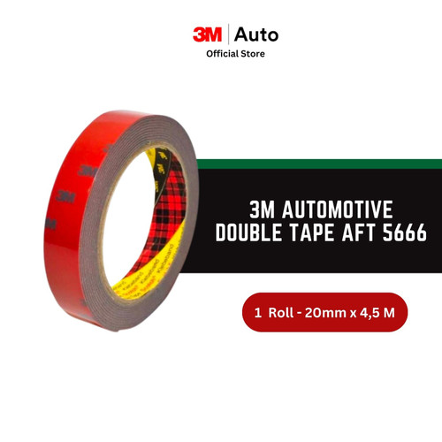 3M AFT Acrylic Foam Tape 5666, tebal: 1.1 mm, size: 20 mm x 4.5 m (Double Tape Mobil)