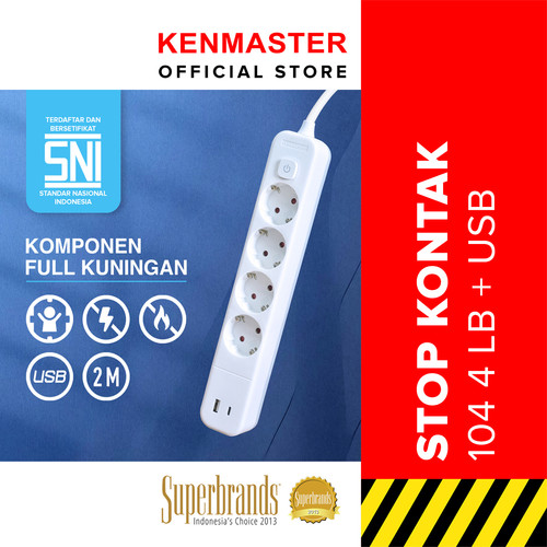 Kenmaster Stop Kontak 104 - 4 Lubang 2 M + USB - STKA189