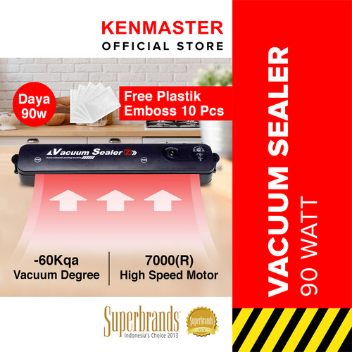 Kenmaster Vacum Sealer Mesin Press Plastik KM-1952 Free 10 Pcs Plastik