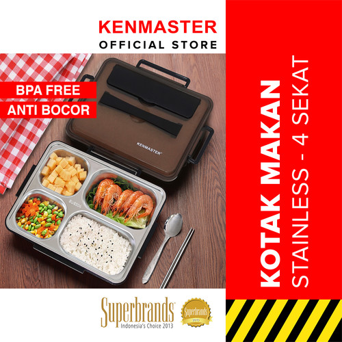 Kotak Makan 4 Sekat KM-014 / Lunch Box Stainless Steel Kenmaster