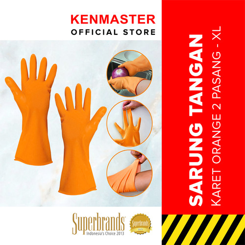 Kenmaster Sarung Tangan Karet Orange XL - 1 Pasang