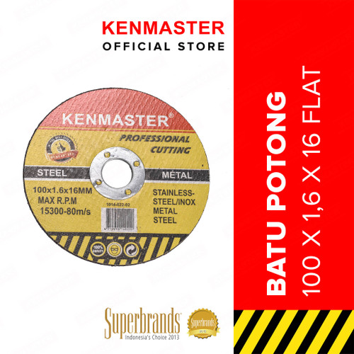 Kenmaster Batu Potong 100 x 1,6 x 16 Flat Max RPM 15300-80m/s - BASA02