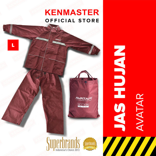 Jas Hujan Set - Jaket Celana AVATAR Merah - Ukuran L