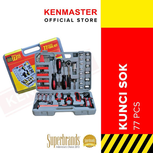 Kenmaster Tool Kit/Kunci Sok 77 pcs - Grey