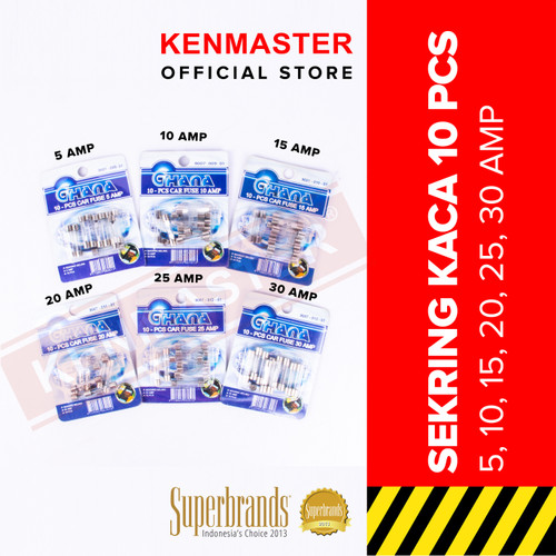 Sekring Colok KACA / BELING 5-30 AMP Isi 10 Pcs Per Pack