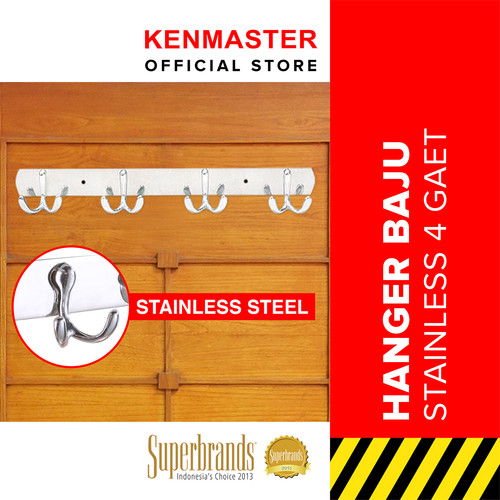 Kenmaster Hanger Plat 4 Gaet JY270 - Hooks Bercabang 2 Besi Gantungan