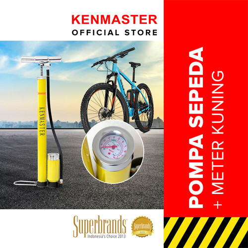 Kenmaster Pompa Sepeda + Meter Kuning