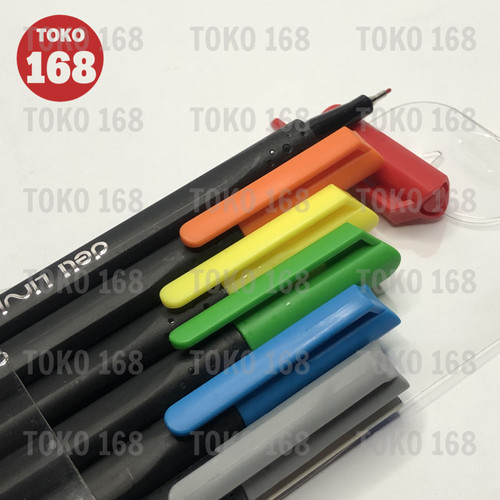 DELI Fine Liner/Drawing Pen Liner Segitiga 6 warna Q900-06 (SET)