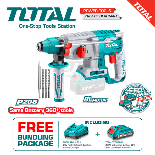 TOTAL MESIN BOR BETON 28MM / ROTARY HAMMER DRILL TRHLI20228