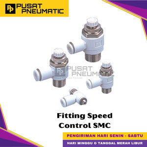 AS1201F-M5-08 Fitting Speed Control Slip Lock Selang 8mm Drat M5 SMC