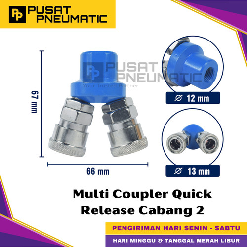 Adaptor Selang Multi Coupler Quick Coupling Release Cabang 2 Way