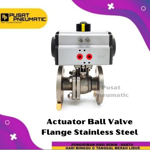 Actuator Ball Valve Stainless Flange JIS 10K Double Acting 6 Inch