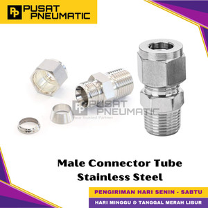 10MM x 3/8 Male Connector Tube OD 10 MM x 3/8 Inch NPT Stainless Steel