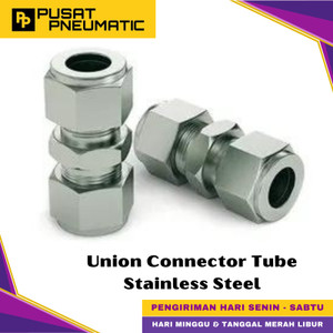 1/4" x 1/4" Union Connector Tube 1/4 Inch x 1/4 Inch Stainless Steel