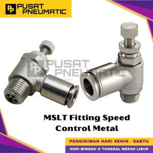 MSLT 04-M5 Fitting Speed Control Metal Slip Lock Selang 4mm Drat M5