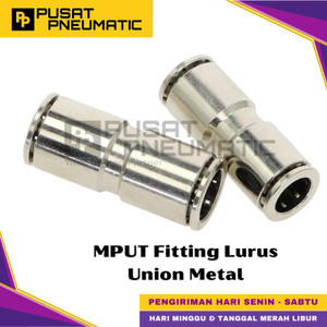 MPUT 6 Fitting Lurus Metal Pneumatic Slip Lock Selang 6mm x 6mm