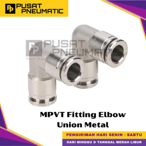 MPVT 4 Fitting Elbow Metal Pneumatic Slip Lock Selang 4mm x 4mm