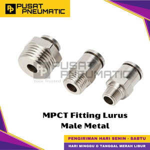 MPCT 06-02 Fitting Lurus Male Metal Slip Lock Selang 6mm Drat 1/4