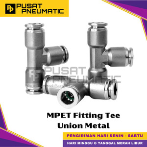 MPET 10 Fitting Tee Metal Slip Lock Selang 10mm x 10mm x 10m