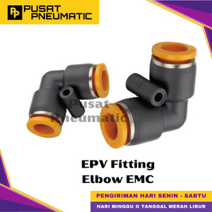 EPV 14 Fitting Elbow Pneumatic Slip Lock Selang 14mm x 14mm EMC