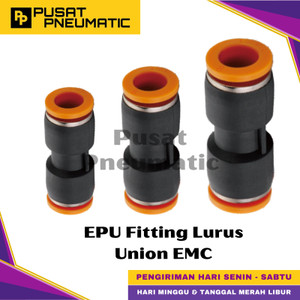 EPU 6 Fitting Lurus Union Pneumatic Slip Lock Selang 6mm x 6mm EMC