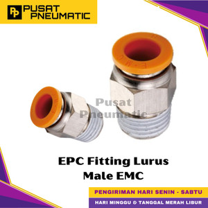 EPC 08-02 Fitting Lurus Male Slip Lock Selang 8mm Drat 1/4 EMC