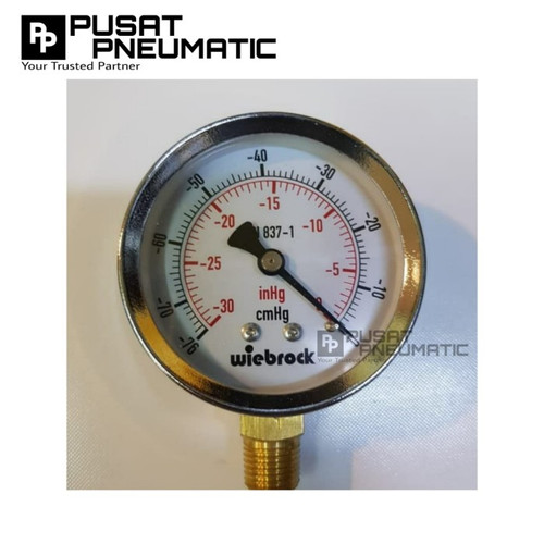 Manometer Vacum Gauge Dry 4 inch Bottom Black Steel Taiwan