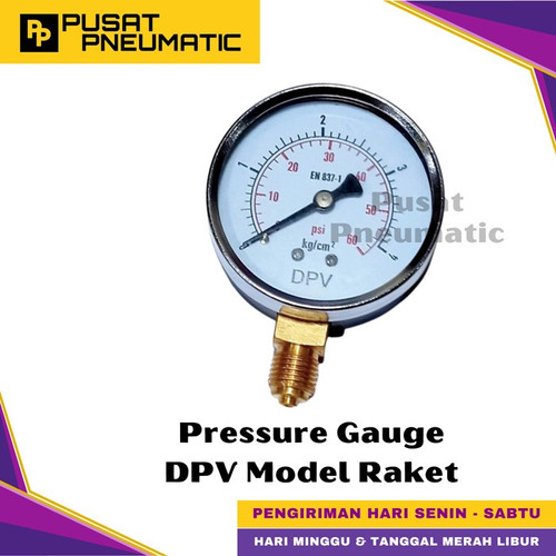 Manometer Pressure Gauge Dry DPV 2.5 Inch Bottom Black Steel 10 Bar