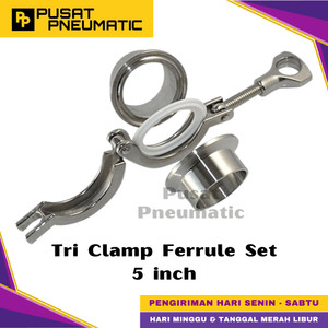 5" Tri Clamp Ferrule Set Sanitary Stainless Steel 304 5 inch