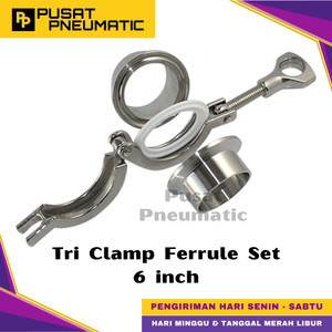 6" Tri Clamp Ferrule Set Sanitary Stainless Steel 304 6 inch