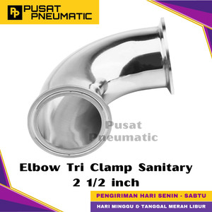 2 1/2" Elbow Tri Clamp Sanitary Stainless Steel 316L 2 1/2 Inch