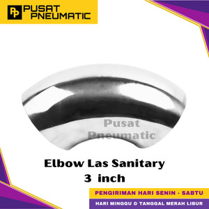 3" Elbow Las Weld End Sanitary Stainless Steel 316L 3 Inch