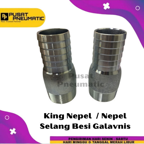 1" King Nepel Selang Besi Galvanis King Nipple Hose Size 1 inch