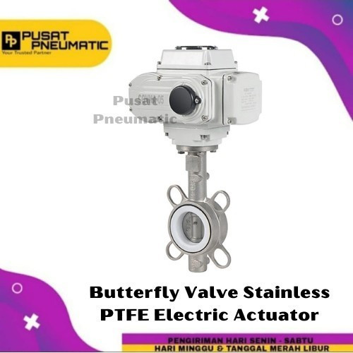 Motorized Electric Actuator On Off Butterfly Stainless PTFE 5 Inch