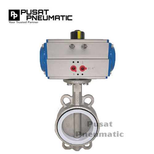 Actuator Butterfly Valve Stainless Seat PTFE Single Acting 2 Inch