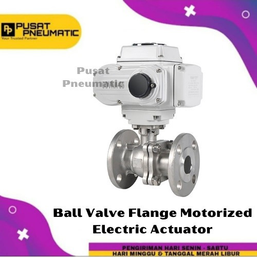 Motorized Electric Actuator On Off Ball Valve SS Flange JIS 10k 4 Inch