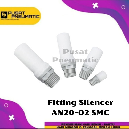 AN 20-02 Fitting Silencer Angin Drat 1/4 Inch SMC