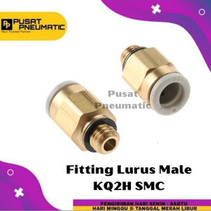 KQ2H 04-M5 Fitting Lurus Male Slip Lock Selang 4mm Drat M5 SMC