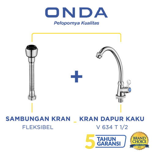 ONDA Kran Dapur Kaku V 634 T 1/2" + Sambungan Kran Fleksibel