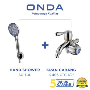 [PAKET LENGKAP] ONDA Hand Shower SO TUL + Kran Cabang K 406 CTG 1/2"