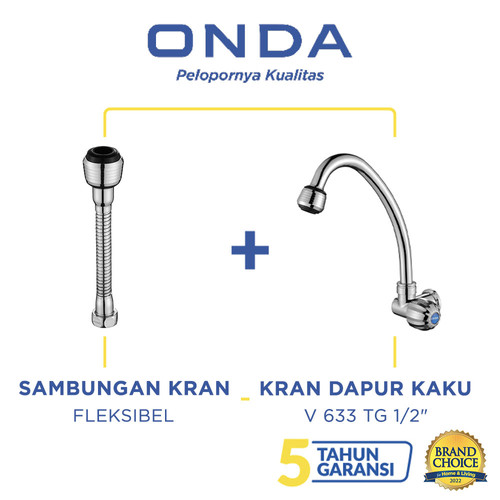 ONDA Kran Dapur Kaku V 633 TG 1/2" + Sambungan Kran Fleksibel