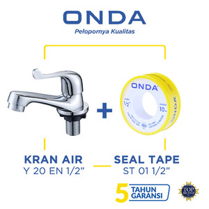 ONDA Kran Wastafel Cuci Tangan Y 20 EN 1/2” + Seal Tape ST 01 1/2”