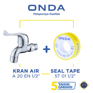 ONDA Kran Air Tembok A 20 EN 1/2" + Seal Tape ST 01 1/2”