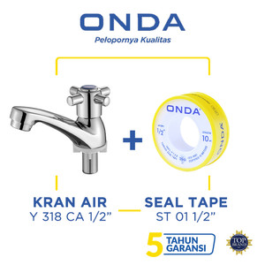 ONDA Kran Wastafel Y 318 CA 1/2” + Seal Tape ST 01 1/2”