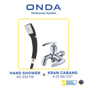 [PAKET LENGKAP] ONDA Hand Shower SO 232 PB + Kran Cabang K 21 SKI 1/2"