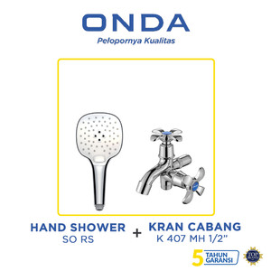 [PAKET LENGKAP] ONDA Hand Shower SO RS + Kran Cabang K 407 MH 1/2”