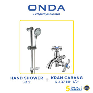 [PAKET LENGKAP] ONDA Shower Set SB 21 + Kran Cabang K 407 MH 1/2”